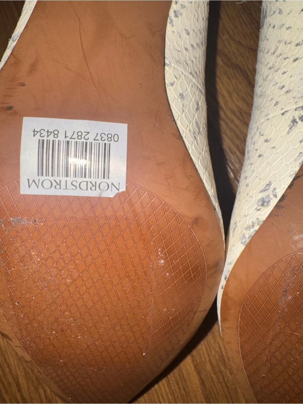 Cole Haan snakeskin block heel pumps size 7